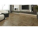 Кварцевый ламинат Alpine Floor Chevron 18-5 Макадамия 43-класс, окрашенная фаска-4V, французская елка, 600x127x5мм