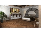Кварцевый ламинат Damy Floor Chevron Шайо DF07-Ch 43-класс, фаска-4V, елочкой, 600x127x5мм